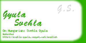 gyula svehla business card